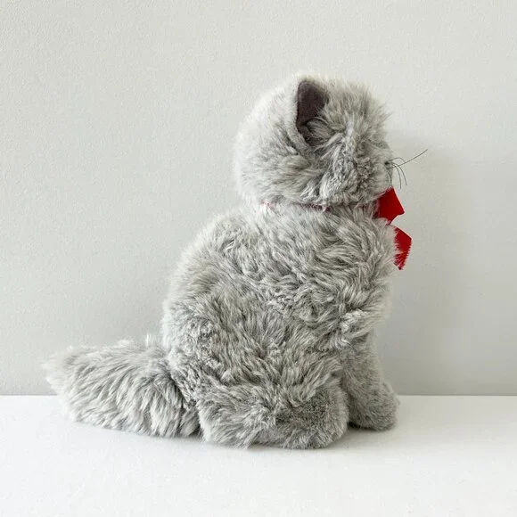 STEIFF Persian Cat Plush Minka Blue Eyes 10” Gray Stuffed Toy Ear Tag W Germany